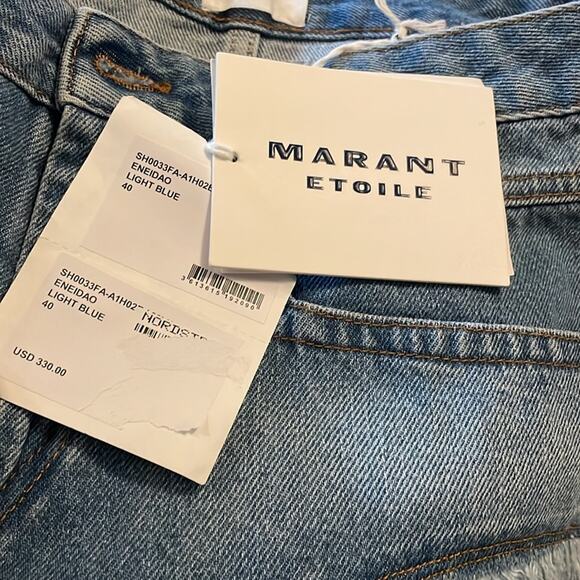 Isabel Marant Cutoff Denim Shorts in Light Blue Size 12 NEW - Picture 3 of 3
